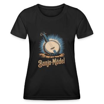 Bluegrass Banjo Spieler Musik Saiteninstrument - Frauen Funktions-T-Shirt - Schwarz - Vorne - AI Model Female 172 light (172cm)
