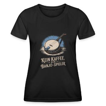 Banjo Spieler Bluegrass Musik Saiteninstrument - Frauen Funktions-T-Shirt - Schwarz - Vorne - AI Model Female 172 light (172cm)