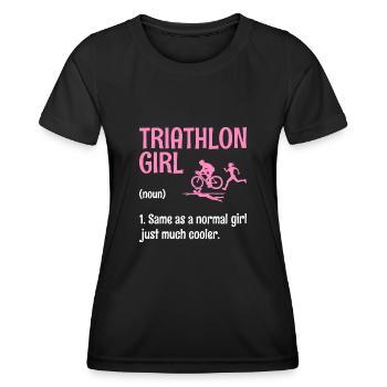 Triathlon Fille Définition Nager Vélo Courir Triathlète - T-shirt sport Femme - noir - Devant - AI Model Female 172 light (172cm)