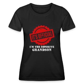 C’est officiel Je suis le petit-fils préféré - T-shirt sport Femme - noir - Devant - AI Model Female 172 light (172cm)