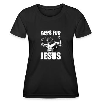 Reps For Jesus Gym - Women's Functional T-Shirt - black - Front - AI Model Female 172 light (172cm)