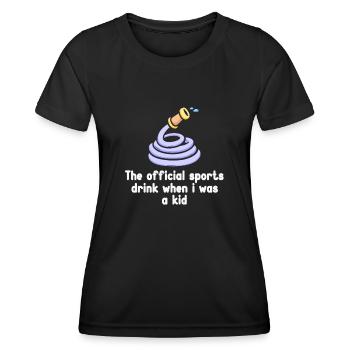 La boisson sportive officielle de mon enfance – - T-shirt sport Femme - noir - Devant - AI Model Female 172 light (172cm)