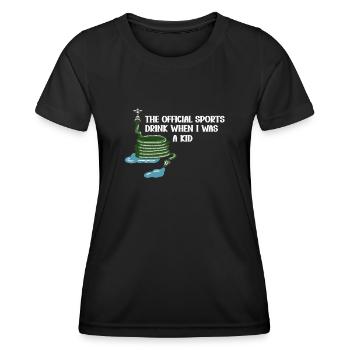 La boisson sportive officielle de mon enfance – - T-shirt sport Femme - noir - Devant - AI Model Female 172 light (172cm)