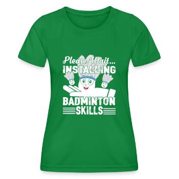 Please Wait Installing Badminton - Women's Functional T-Shirt - kelly green - Front - AI Model Female 172 dark (172cm)