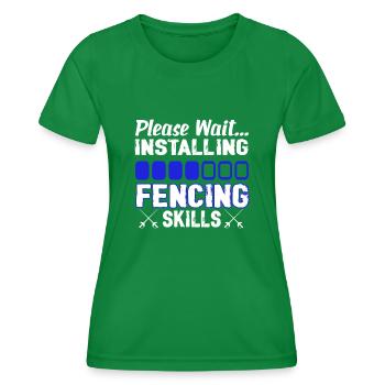 Installing Fencing Skills - Women's Functional T-Shirt - kelly green - Front - AI Model Female 172 dark (172cm)