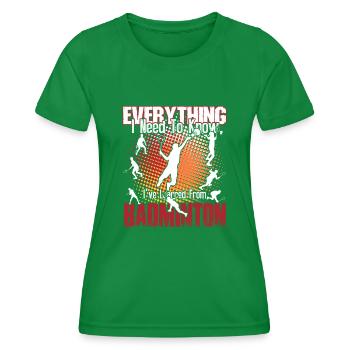 Badminton Is Everything - Women's Functional T-Shirt - kelly green - Front - AI Model Female 172 dark (172cm)