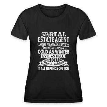 Real Estate Agent Proud Real Estate Agent - Women's Functional T-Shirt - black - Front - AI Model Female 172 light (172cm)