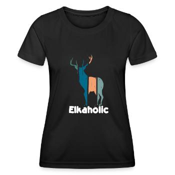 Elchjagd Elkaholische Jäger - Frauen Funktions-T-Shirt - Schwarz - Vorne - AI Model Female 172 light (172cm)
