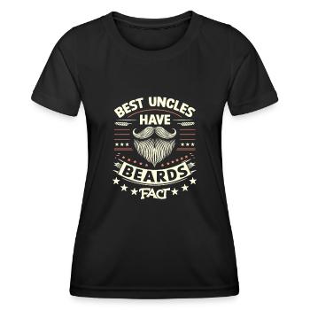 Beste Onkel Haben Bärte Fakt Familie Onkel Nichte Ne - Frauen Funktions-T-Shirt - Schwarz - Vorne - AI Model Female 172 light (172cm)