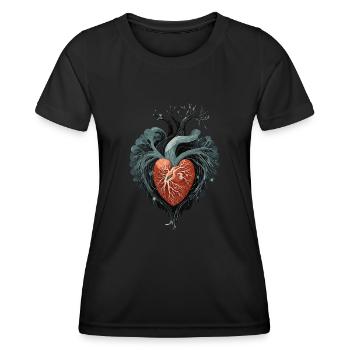 Heart, Organ, Vessels, Veins, Veins, Love - Women's Functional T-Shirt - black - Front - AI Model Female 172 light (172cm)