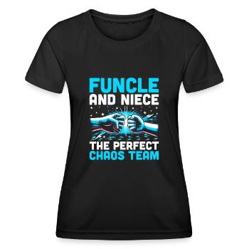 Funcle Und Nichte Das Perfect Chaos Team Onkel Fami - Frauen Funktions-T-Shirt - Schwarz - Vorne - AI Model Female 172 light (172cm)