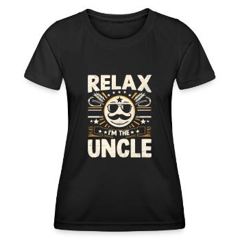 Entspannen Sie sich, ich bin Der Onkel Familie Onkel Nichte Neffe - Frauen Funktions-T-Shirt - Schwarz - Vorne - AI Model Female 172 light (172cm)