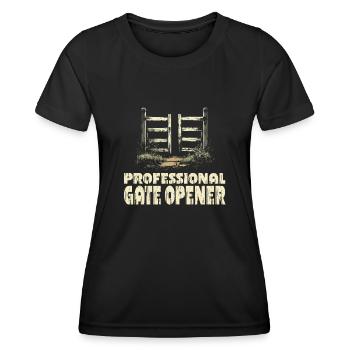 Ouvre-portail professionnel pour les amoureux de la nature - T-shirt sport Femme - noir - Devant - AI Model Female 172 light (172cm)
