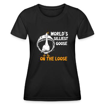 Worlds Silliest Goose On The Loose - Women's Functional T-Shirt - black - Front - AI Model Female 172 light (172cm)