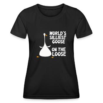 Die dümmste Gans der Welt auf freiem Fuß - Frauen Funktions-T-Shirt - Schwarz - Vorne - AI Model Female 172 light (172cm)