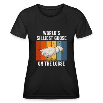 Worlds Silliest Goose On The Loose - Women's Functional T-Shirt - black - Front - AI Model Female 172 light (172cm)