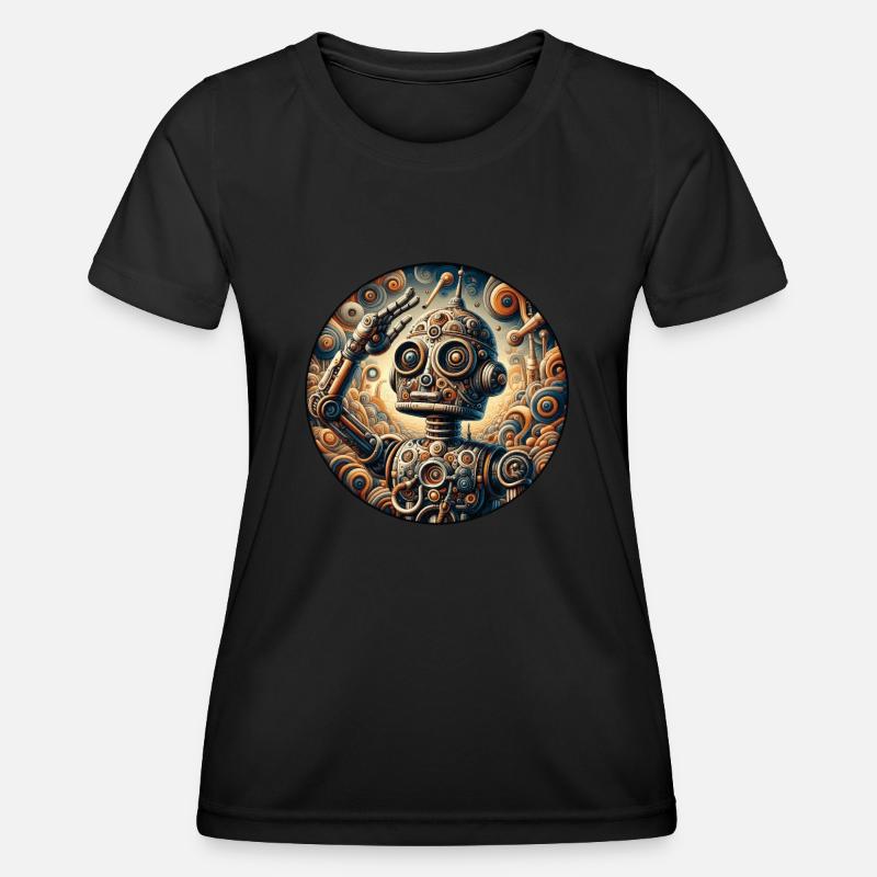 Robot, Boy, Child, Salute, Science - Women's Functional T-Shirt - black