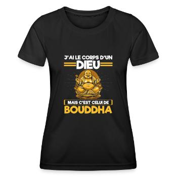 I have the body of a god: Buddha! - Women's Functional T-Shirt - black - Front - AI Model Female 172 light (172cm)