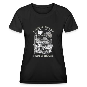 J’ai un cœur comme un camion - T-shirt sport Femme - noir - Devant - AI Model Female 172 light (172cm)