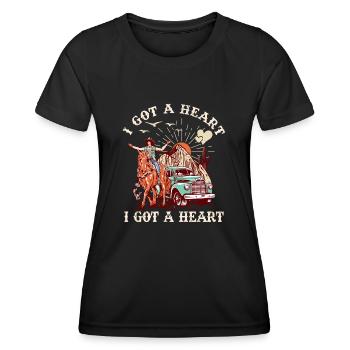 J’ai un cœur comme un camion - T-shirt sport Femme - noir - Devant - AI Model Female 172 light (172cm)