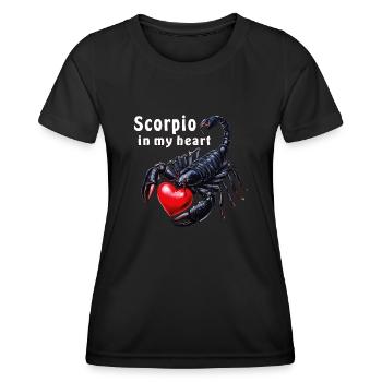 Scorpio in my heart - Frauen Funktions-T-Shirt - Schwarz - Vorne - AI Model Female 172 light (172cm)