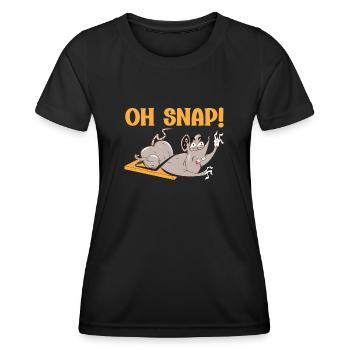 Oh Snap Souris Drôle Dessin Animé Humour Graphique Pour - T-shirt sport Femme - noir - Devant - AI Model Female 172 light (172cm)