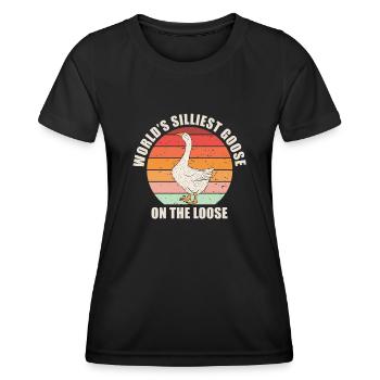 Worlds Silliest Goose On The Loose - Women's Functional T-Shirt - black - Front - AI Model Female 172 light (172cm)