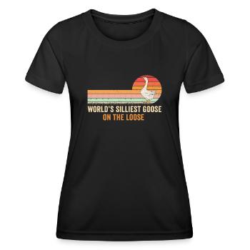 Die dümmste Gans der Welt auf freiem Fuß - Frauen Funktions-T-Shirt - Schwarz - Vorne - AI Model Female 172 light (172cm)