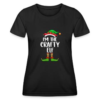 I'm The Crafty Elf Shirt Matching Family Christmas - Women's Functional T-Shirt - black - Front - AI Model Female 172 light (172cm)