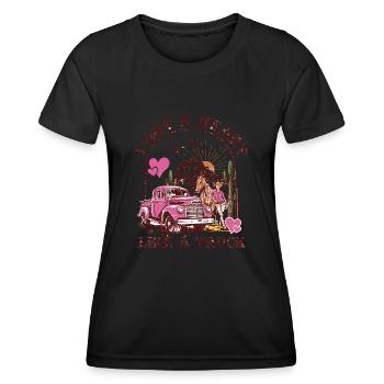 J’ai un cœur comme un camion - T-shirt sport Femme - noir - Devant - AI Model Female 172 light (172cm)