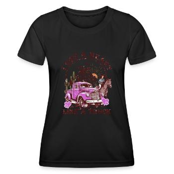 Ich habe ein Herz wie ein Truck - Frauen Funktions-T-Shirt - Schwarz - Vorne - AI Model Female 172 light (172cm)