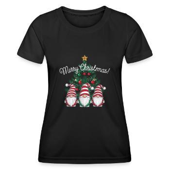 Adorable et Enchanté Gnome Noël - T-shirt sport Femme - noir - Devant - AI Model Female 172 light (172cm)