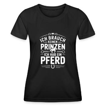 Reiterin Pferde Mädchen Reiten Pferdeliebhaber - Frauen Funktions-T-Shirt - Schwarz - Vorne - AI Model Female 172 light (172cm)