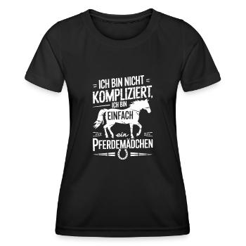 Pferdeliebhaber Reiten Pferde Mädchen Reiterin - Frauen Funktions-T-Shirt - Schwarz - Vorne - AI Model Female 172 light (172cm)