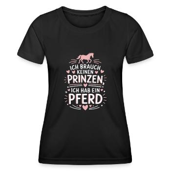 Reiterin Pferde Mädchen Reiten Pferdeliebhaber - Frauen Funktions-T-Shirt - Schwarz - Vorne - AI Model Female 172 light (172cm)