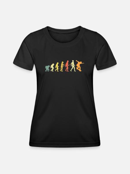 Skating Evolution Retro Skate Skateboard drôle - T-shirt sport Femme - noir