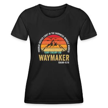 Waymaker Promise Keeper Miracle Worker - Women's Functional T-Shirt - black - Front - AI Model Female 172 light (172cm)