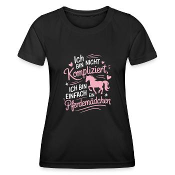 Pferdeliebhaber Reiten Pferde Mädchen Reiterin - Frauen Funktions-T-Shirt - Schwarz - Vorne - AI Model Female 172 light (172cm)