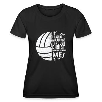 Je peux tout faire grâce au volleyball - T-shirt sport Femme - noir - Devant - AI Model Female 172 light (172cm)