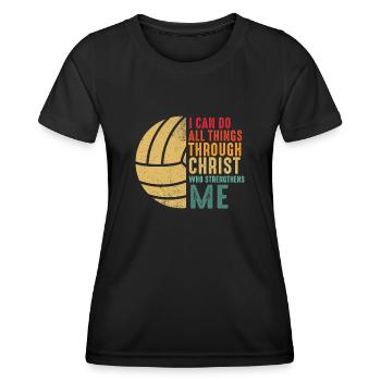 Je peux tout faire grâce au volleyball - T-shirt sport Femme - noir - Devant - AI Model Female 172 light (172cm)