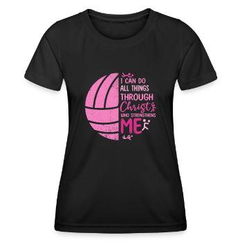 Je peux tout faire grâce au volleyball - T-shirt sport Femme - noir - Devant - AI Model Female 172 light (172cm)