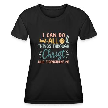 Je peux tout faire grâce au volleyball - T-shirt sport Femme - noir - Devant - AI Model Female 172 light (172cm)
