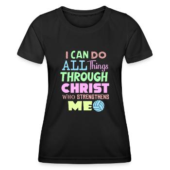 Je peux tout faire grâce au volleyball - T-shirt sport Femme - noir - Devant - AI Model Female 172 light (172cm)