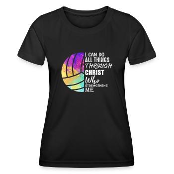 Je peux tout faire grâce au volleyball - T-shirt sport Femme - noir - Devant - AI Model Female 172 light (172cm)