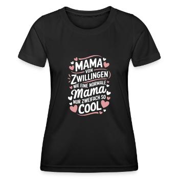 Zwillingsmama Zwillings Mutter Mama von Zwillingen - Frauen Funktions-T-Shirt - Schwarz - Vorne - AI Model Female 172 light (172cm)
