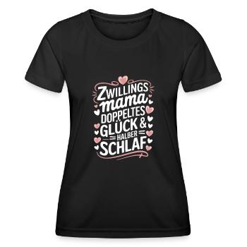 Zwillingsmutter Twin Mom Mama von Zwillingen - Frauen Funktions-T-Shirt - Schwarz - Vorne - AI Model Female 172 light (172cm)