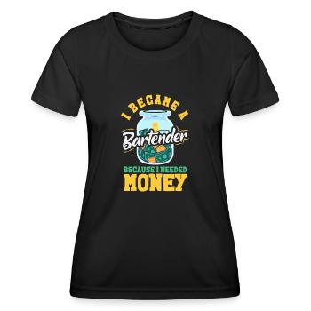 Funny Bartender Saying Bartender Gift - Women's Functional T-Shirt - black - Front - AI Model Female 172 light (172cm)