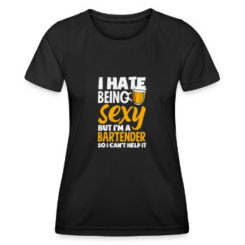 Funny Bartender Saying Bartender Gift - Women's Functional T-Shirt - black - Front - AI Model Female 172 light (172cm)