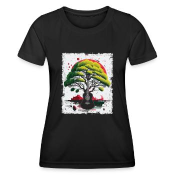 Yggdrasil Natur Musiker Baum Des Lebens - Frauen Funktions-T-Shirt - Schwarz - Vorne - AI Model Female 172 light (172cm)