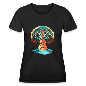 Yggdrasil Natur Musiker Baum Des Lebens - Frauen Funktions-T-Shirt - Schwarz - Vorne - AI Model Female 172 light (172cm)